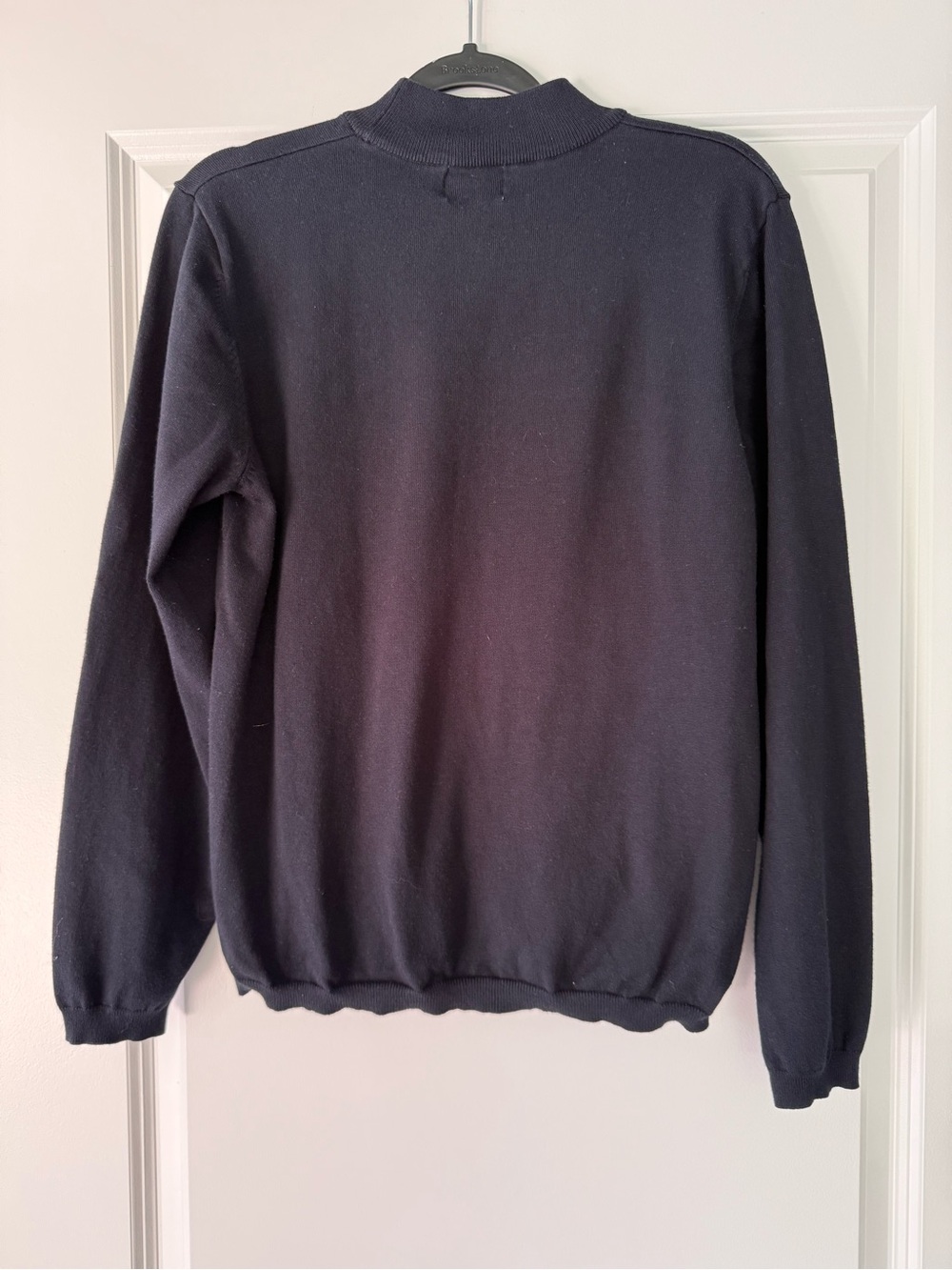 Classic Navy Crewneck Sweater with Leaf Embroidery - Picture 6 of 6